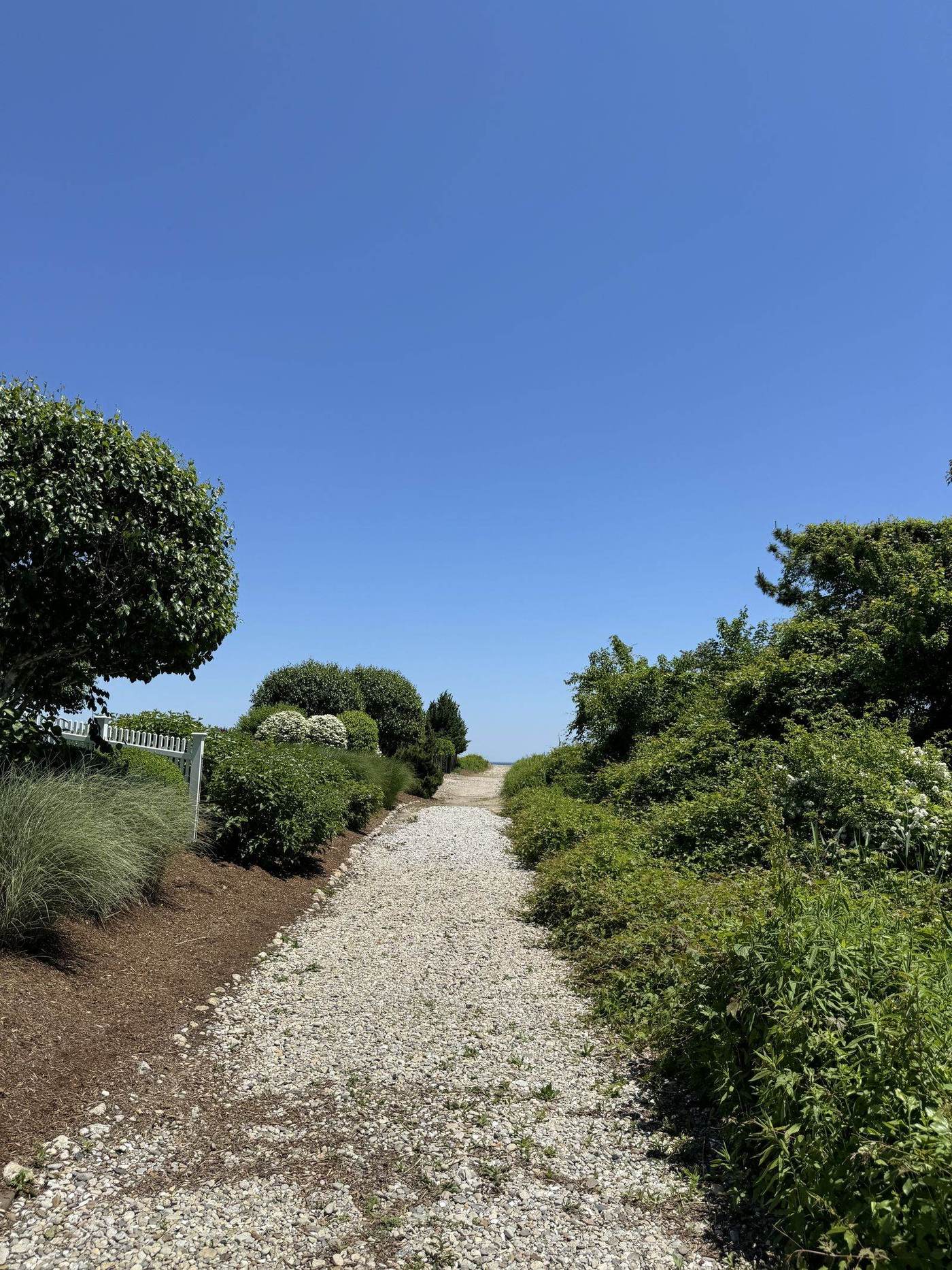 A gravel path leading toward Long Island Sound, Westport, Connecticut