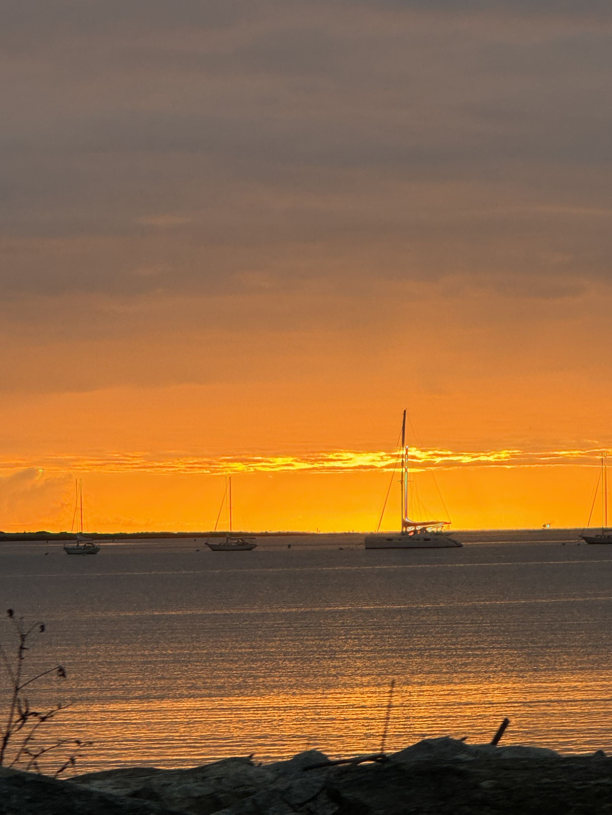 Sunset over the harbor, Westport, Connecticut